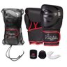 Kit Luva de Boxe Muay Thai - Naja Black Preto/vermelho + Bandagem+bucal:16/preto/vermelho - 7