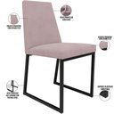 Ver imagem 4 de Kit 04 Cadeiras Para Sala De Jantar Base Aço Industrial Preto Dafne L02 Suede Rosê - Lyam Decor