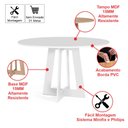 Ver imagem 2 de Mesa de Jantar Redonda 90cm 4 Lugares Montreal MDF Branco - Straub Web