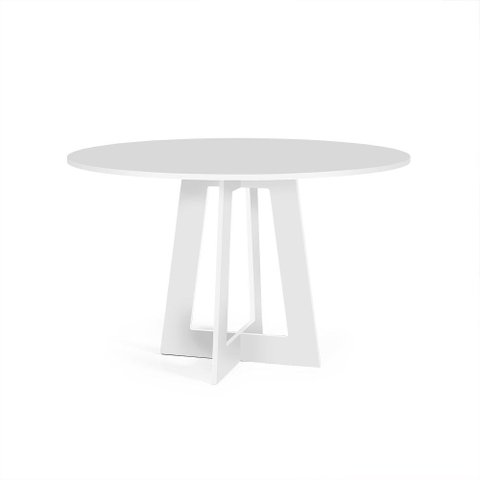 Mesa de Jantar Redonda 90cm 4 Lugares Montreal MDF Branco - Straub Web