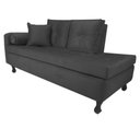 Ver imagem 3 de Recamier Cancun 1,40m + 2 Poltronas Anitta Suede Grafite - Dominic Decor