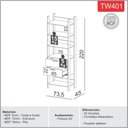 Ver imagem 3 de Estante Closet Organizador de Roupas - 5 Prateleiras Cor:off White com Freijó