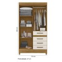 Ver imagem 2 de Guarda Roupa Solteiro Moval Sobral Freijó Off White 4 Portas 4 Gavetas