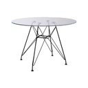 Ver imagem 1 de Mesa Eames Ferro Preto Tampo Redondo Vidro 90cm