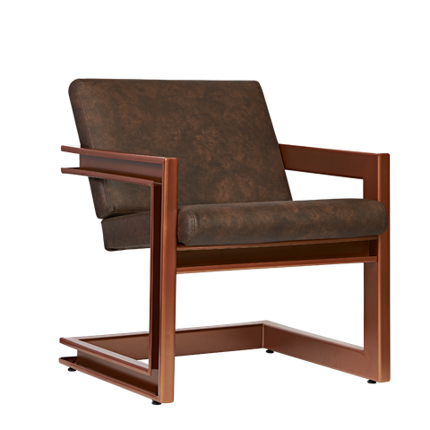 Poltrona Cadeira Detroit Couríssimo Facto Telha Estrutura Bronze