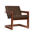 Ver imagem 1 de Poltrona Cadeira Detroit Couríssimo Facto Telha Estrutura Bronze