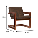 Ver mais imagens de Poltrona Cadeira Detroit Couríssimo Facto Telha Estrutura Bronze