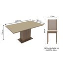 Ver imagem 3 de Conjunto Sala de Jantar Madesa Ohana Mesa Tampo de Madeira com 6 Cadeiras Rustic/Crema/Pérola Cor:Ru
