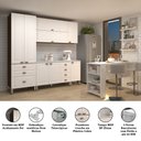 Ver imagem 5 de Armário de Cozinha Completa 5 Peças com Tampo e Bancada com Painel Safira Luciane Móveis
