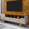 Rack para Sala de Estar Tv 70 Pol Orgânico Marusi B02 Off White Naturalle - Lyam Decor - 2