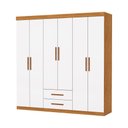 Ver imagem 3 de Guarda Roupa Aries 6 Portas com Espelho e sem Pe Carioca Moveis Cinamomo/neve