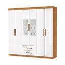 Ver imagem 1 de Guarda Roupa Aries 6 Portas com Espelho e sem Pe Carioca Moveis Cinamomo/neve