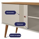 Ver imagem 3 de Rack Bancada Milão 136cm Off White-nature para Tv até 55? - Peternella Móveis Off White-nature