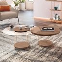 Ver imagem 3 de Home Suspenso Astor Castanho Off White com Kit Mesa de Centro Sky e Aparador Infinity Castanho - Hb