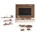 Ver imagem 1 de Home Suspenso Astor Castanho Off White com Kit Mesa de Centro Sky e Aparador Infinity Castanho - Hb