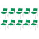 Ver imagem 2 de Cadeira Iso Base Branco Igreja, Escola, Escritório - Verde Kit 10 Peças
