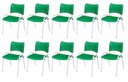 Ver imagem 2 de Cadeira Iso Base Branco Igreja, Escola, Escritório - Verde Kit 10 Peças
