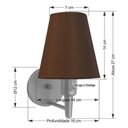 Ver imagem 5 de Arandela Cone Md-2013 Cinza C- Inter Liga e Desl Cúpula em Tecido Café - Bivolt