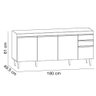 Balcão Gabinete para Cozinha com Tampo 180cm Moss M05 Branco - Inoviza - 6