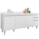 Ver imagem 1 de Balcão Gabinete para Cozinha com Tampo 180cm Moss M05 Branco - Inoviza