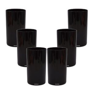 Kit 8 Copos Long Drink 280ml Preto - Policarbonato Texturizado