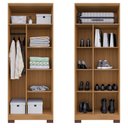 Ver imagem 3 de Armario Multiuso 2 Portas Versa 11686 71 Cm Carvalho Am Off White Incp