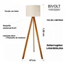 Abajur de Chão com Tripé Moderno e Cúpula de Linho Off-white - 6