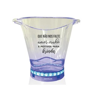 Balde de Gelo com Led Amor, Vinho e Motivos