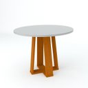 Ver imagem 1 de Mesa de Jantar Redonda 4 Lugares Isabela Ype OffWhite MDF 100x100 - New Ceval