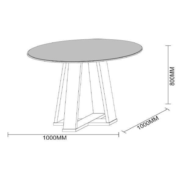 Mesa de Jantar New Ceval Isabela 100x100cm - 2