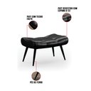 Ver imagem 6 de Kit Poltrona e Puff Para Sala de Estar com Almofada e Pés Palito Lord Facto Preto - Ibiza