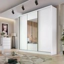 Ver imagem 4 de Guarda Roupa Arezzo 3 Portas 8 Gavetas 1 Espelho Cor:branco