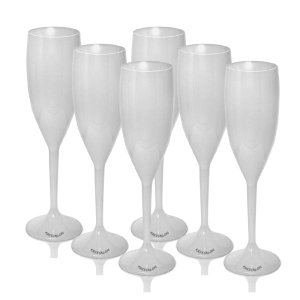 Kit 6 Taças Champagne 170ml Branco Acrílico