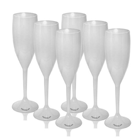 Kit 6 Taças Champagne 170ml Branco Acrílico
