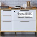 Ver imagem 5 de Armário de Cozinha com Balcão e Tampo 14 Portas 6 Gavetas Pérola 100% Mdf Vidro Reflecta Amêndoa/bra