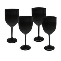 Kit 8 Taças Vinho Preto 400ml Acrílico - 2 Kit 8 Taças Vinho Preto 400ml Acrílico - 2
