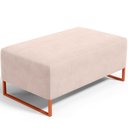 Ver imagem 2 de Puff Decorativo Sala de Estar Cléo 90cm Base de Ferro Cobre W01 Suede Bege - Lyam Decor