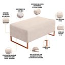 Ver imagem 3 de Puff Decorativo Sala de Estar Cléo 90cm Base de Ferro Cobre W01 Suede Bege - Lyam Decor