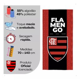 Toalha de Banho Aveludada Lepper Clubes Times Brasileiros Licenciada - 70 X 1,40 - Não Puxa Fio - Se - 2