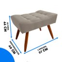 Ver imagem 2 de Kit 2 Puffs Requinte Pés Palito Confortável Retangular Suede Bege, Moderno