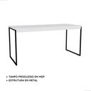 Ver imagem 5 de Mesa Escritório Industrial Pé de Ferro Diretor 1,20 - Branco