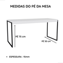 Ver imagem 4 de Mesa Escritório Industrial Pé de Ferro Diretor 1,20 - Branco