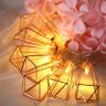 Cordão Fio LED com 10 Losangos Metal Rose Gold - A Pilha - 2