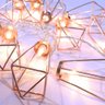 Cordão Fio LED com 10 Losangos Metal Rose Gold - A Pilha - 3