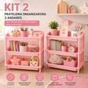Ver imagem 3 de Kit 2 Estantes Organizadoras 3 Andares Multiuso Polipropileno para Cozinha Lavanderia Escritório