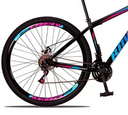 Ver imagem 2 de Bicicleta Aro 29 Bike Aço 21 Marchas Velocidades Freio a Disco:rosa Azul
