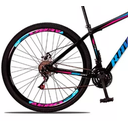 Ver imagem 2 de Bicicleta Aro 29 Bike Aço 21 Marchas Velocidades Freio a Disco:rosa Azul