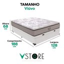 Ver imagem 3 de Cama Box Baú Viúvo e Colchão Four Season Molas V-store Cor:branco