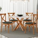 Ver imagem 2 de Kit 06 Cadeiras Para Sala de Jantar e Estar Living Estofada Ávila L02 Linho Verde Musgo - Lyam Lyam 