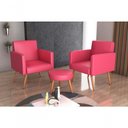 Ver imagem 1 de Conjunto 02 Poltronas E 1 Puff Dallas - Rosa Courano